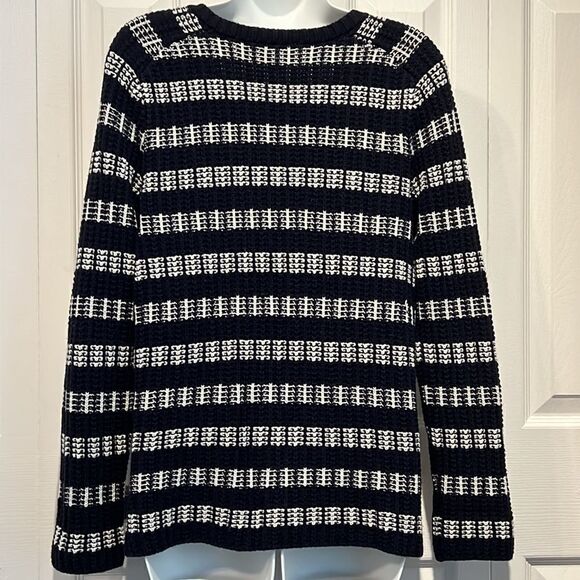 Jones New York Navy Blue&White V Neck Sweater Size M - Picture 7 of 11